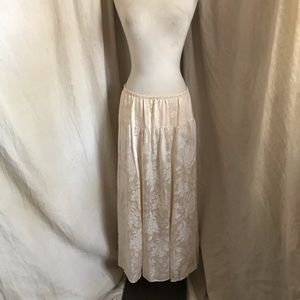 Jessica McClintock Silk Damask Maxi Skirt